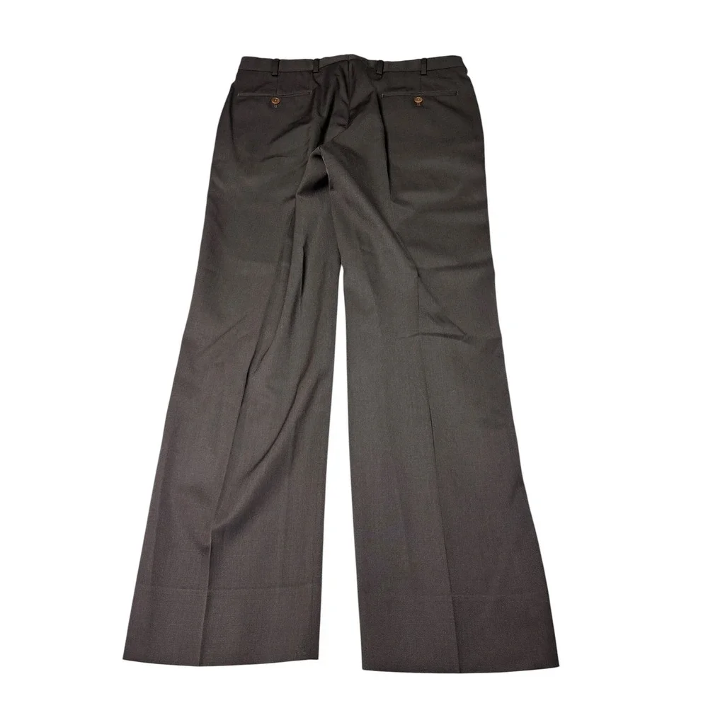 Brooks Brothers 1818 Madison Mens 35x30 Brown Wool Pleated‎ Dress Pants Trousers